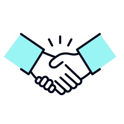 マッチング成立を表す握手のイラスト